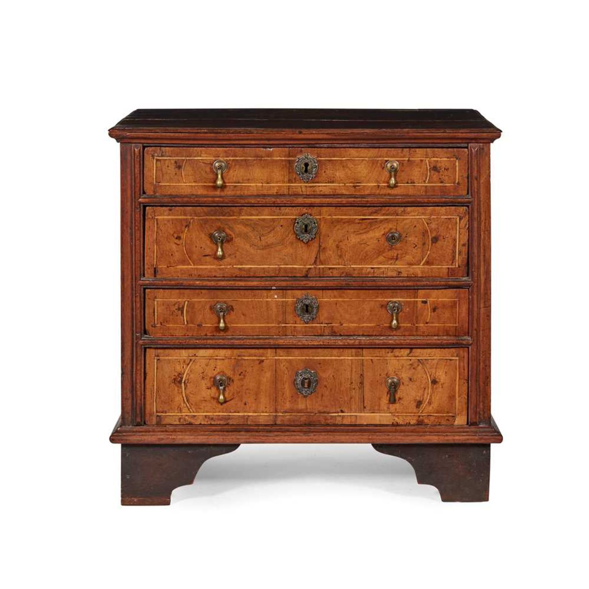 WILLIAM AND MARY WALUT AND OAK LINED INLAID CHEST OF DRAWERS LATE 17TH CENTURY