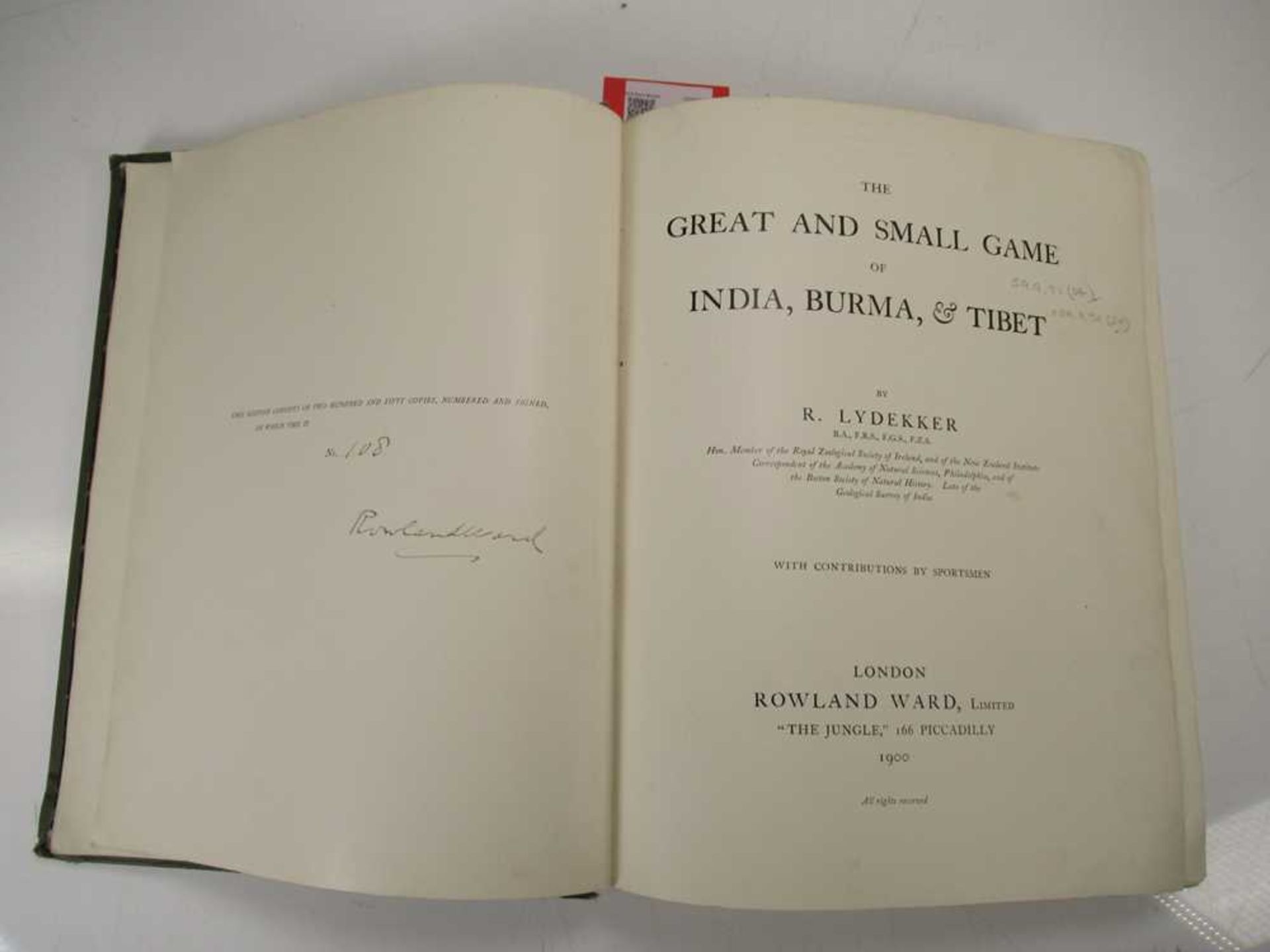 Lydekker, Richard The Great and Small Game of India, Burma, & Tibet - Image 9 of 12