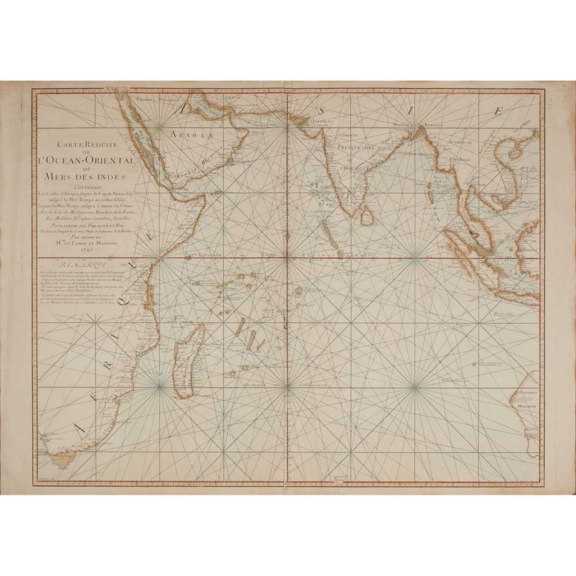 [Chart of the Indian Ocean] Bellin, Jacques Nicolas Carte Reduite de l'Ocean-Oriental ou Mers des In