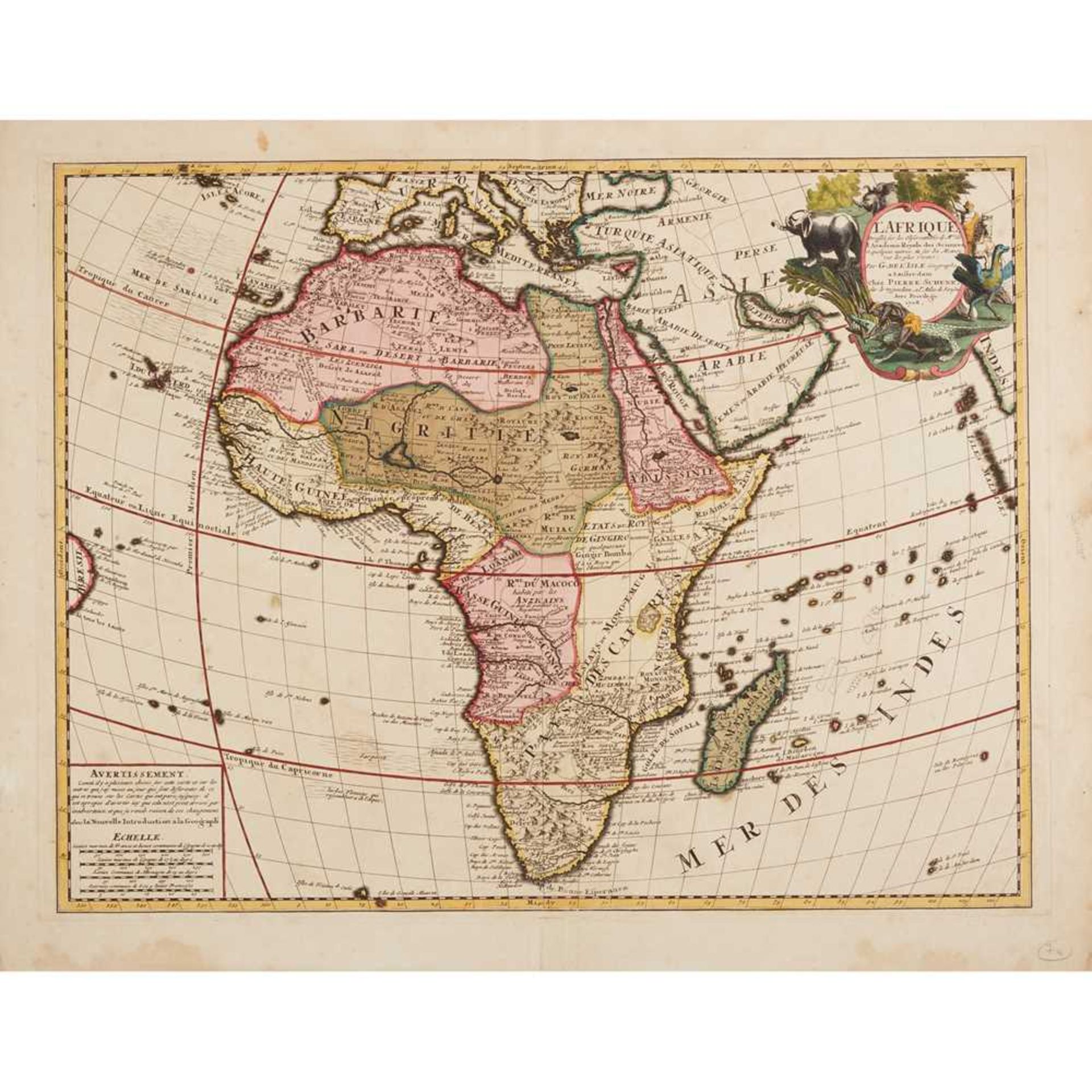 [Map of Africa] De Lisle, Guillaume L'Afrique Dressée par les Observations de Mrs de l'Acadamie Roya