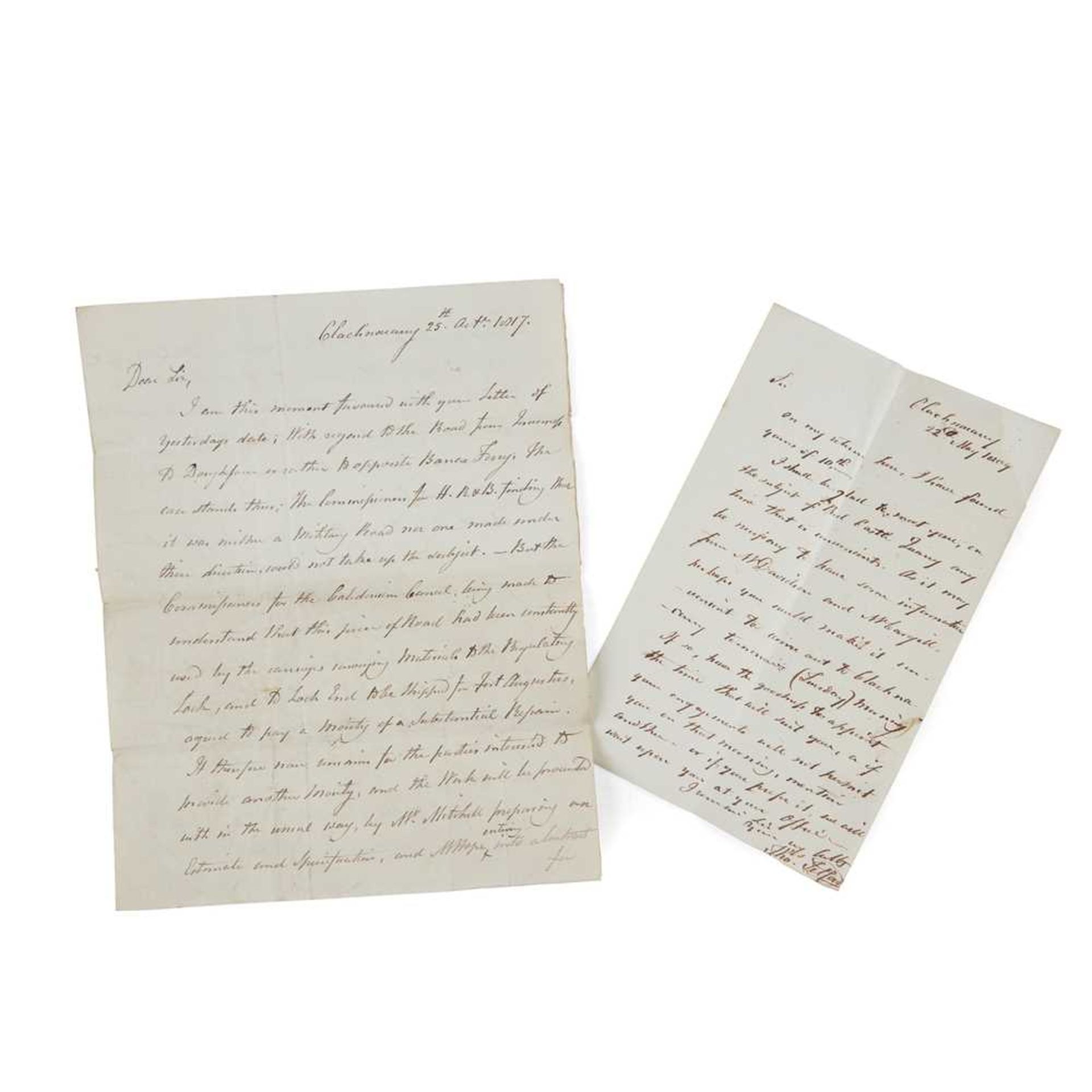 Telford, Thomas Two Autograph Letters, Signed