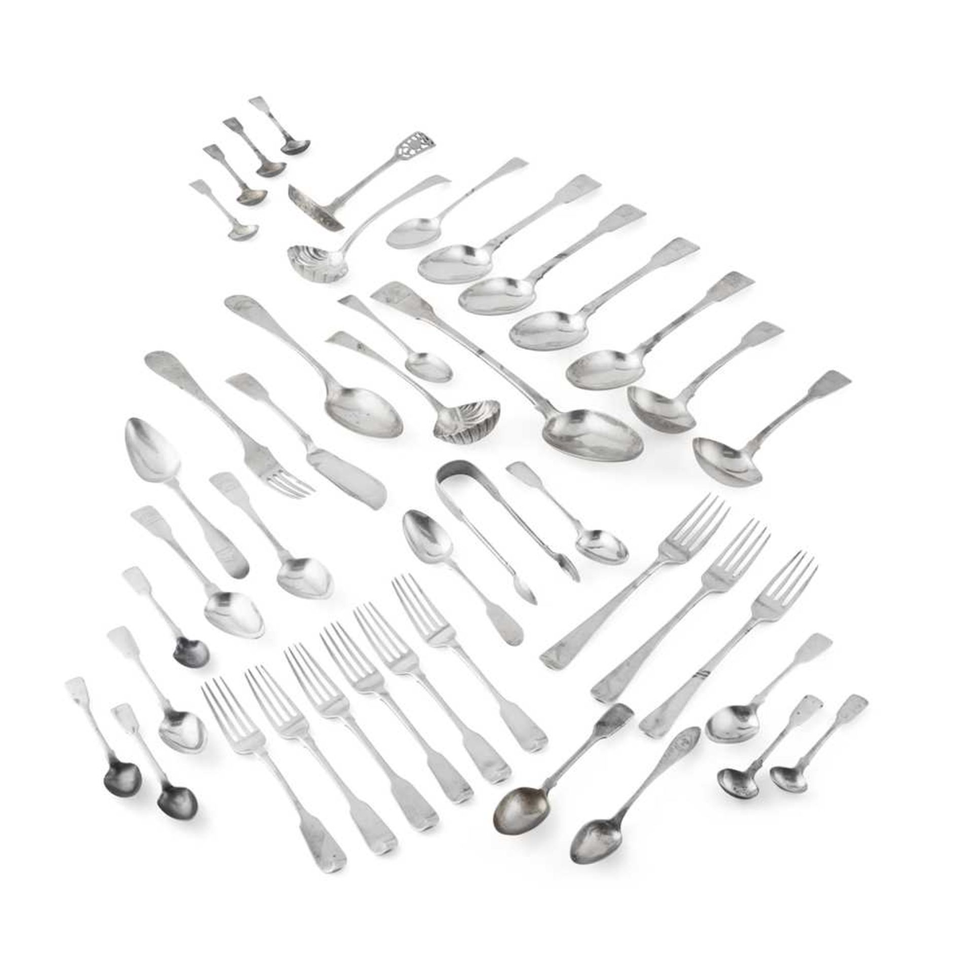 A collection of miscellaneous flatware