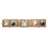 A 19th century portrait miniature bracelet