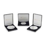 G.B - Three large silver proof commemorative coins