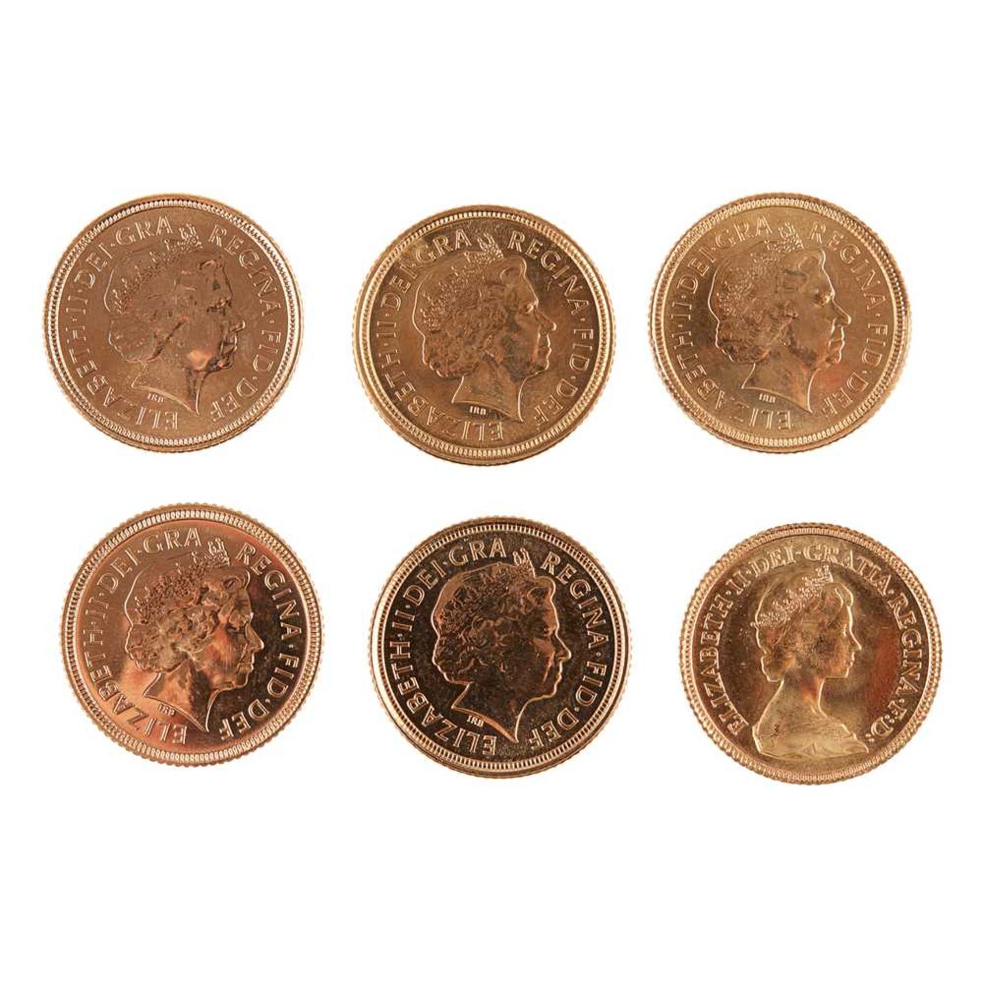 G.B - Six half sovereigns - Image 2 of 2