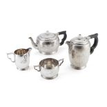 A matched Art Deco four-piece tea service