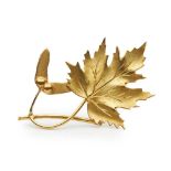 An 18ct gold sycamore brooch, by Hamilton & Inches