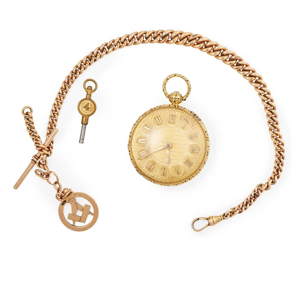 An 18ct gold pocket watch and chain