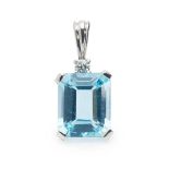 A topaz and diamond pendant