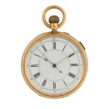 A late 19th century gold pocket watch