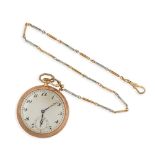 A gold art deco pocket watch