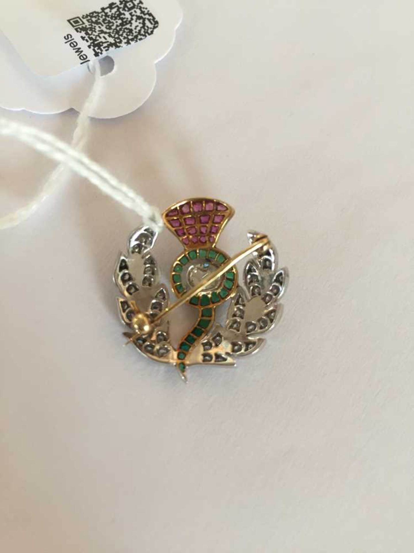 A multi-gem thistle brooch - Image 2 of 4