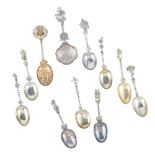 A collection of 19th century silver and silver gilt Dutch fancy spoons