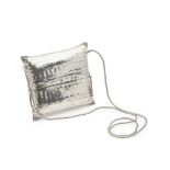 A woven silver shoulder bag