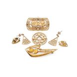 A collection of 9ct gold jewellery, by Ola Gorie