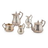 A matched Victorian five-piece tea service