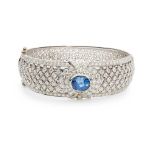 A sapphire and diamond bangle