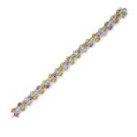 An 18ct gold diamond multi-gem bracelet