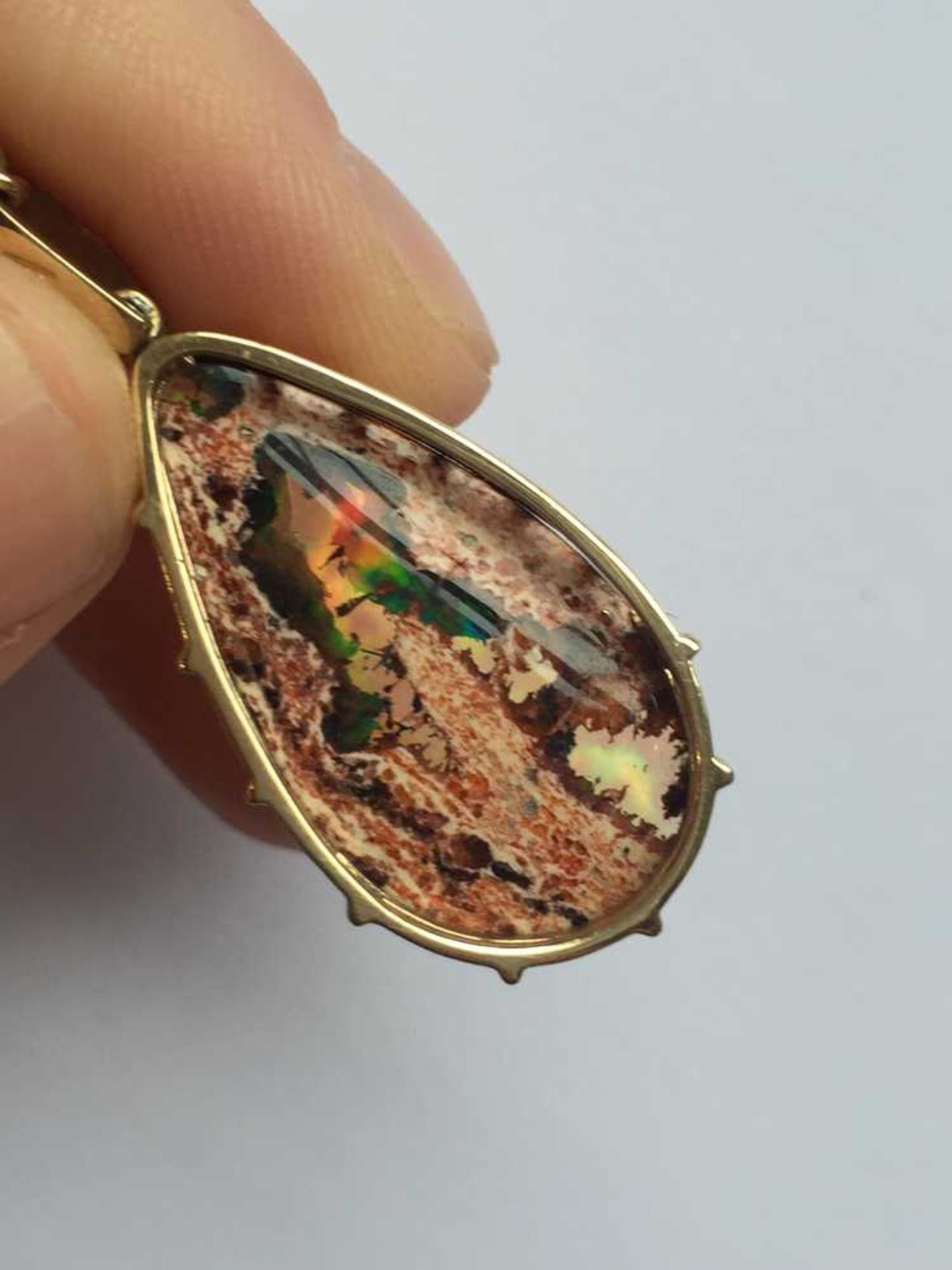 A boulder opal and diamond pendant - Image 4 of 7