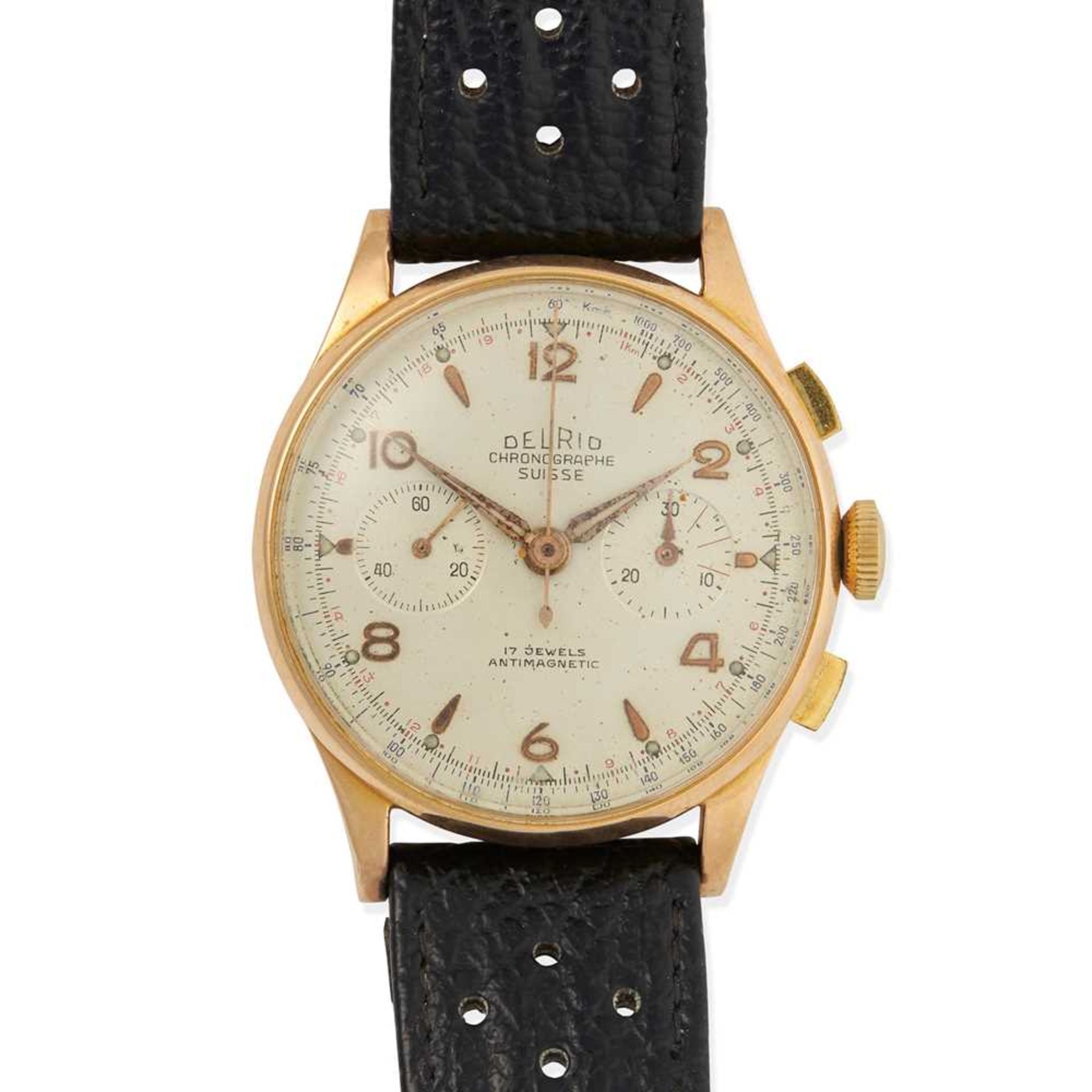 Delrio Chronographe Suisse: a gentleman's gold wrist watch