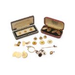 A collection of gentleman's cufflinks and studs