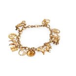 A 9ct gold charm bracelet