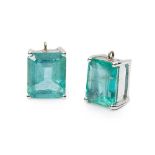 A pair of emerald pendants