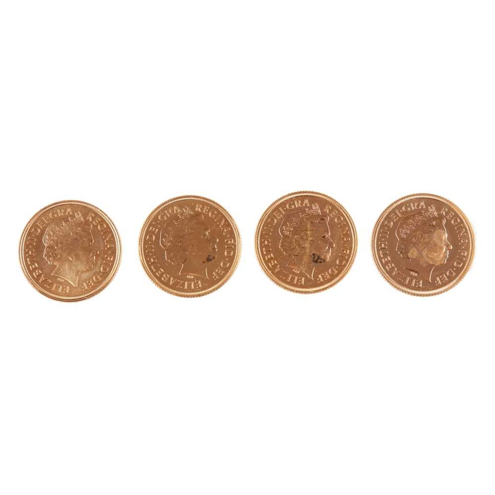 G.B - Four gold proof sovereigns