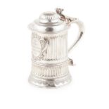 A George II lidded tankard