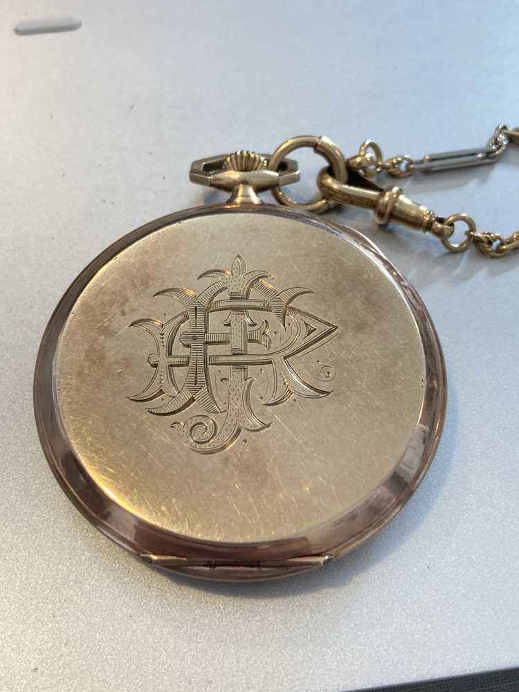 A gold art deco pocket watch - Image 6 of 6