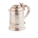 A Queen Anne English provincial lidded tankard