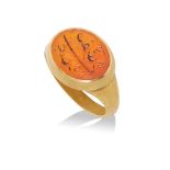 A carved carnelian ring