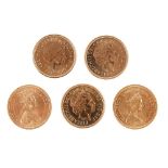 G.B - Five proof sovereigns
