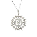 A Belle Époque diamond pendant necklace