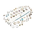 A collection of gem-set jewellery