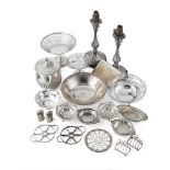 A collection of various items of silver