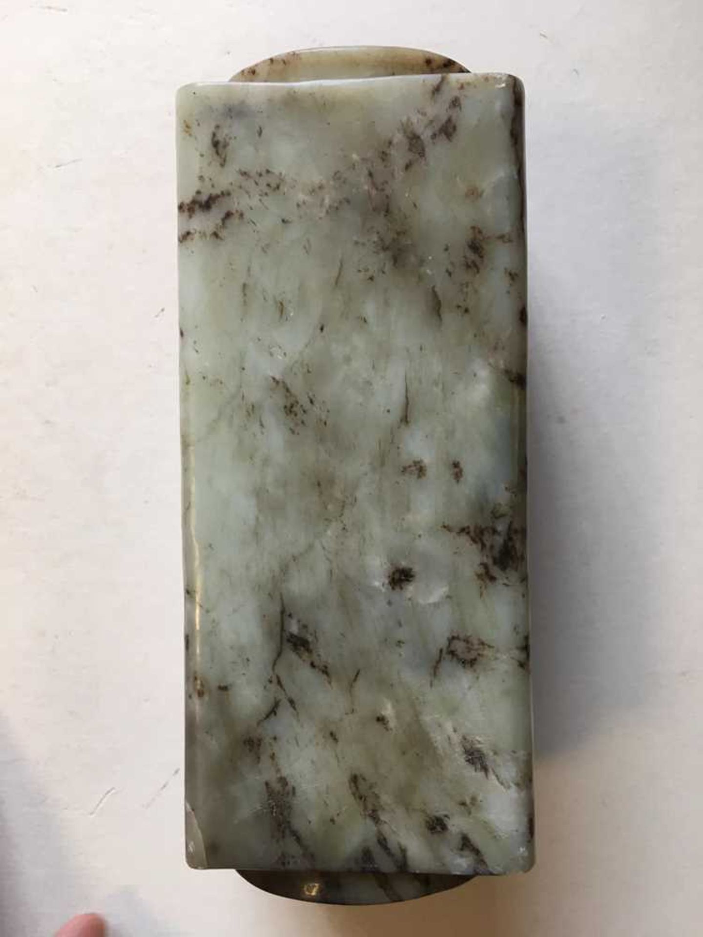 GREY AND RUSSET JADE CONG - Image 4 of 17