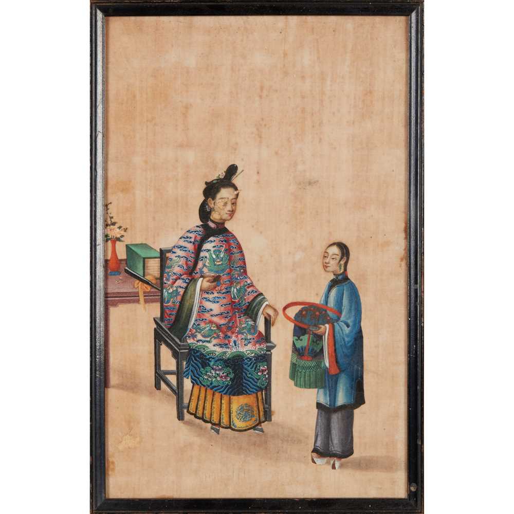 GROUP OF FOUR PITH PAINTINGS LATE QING DYNASTY-REPUBLIC PERIOD, 19TH-20TH CENTURY - Image 3 of 4