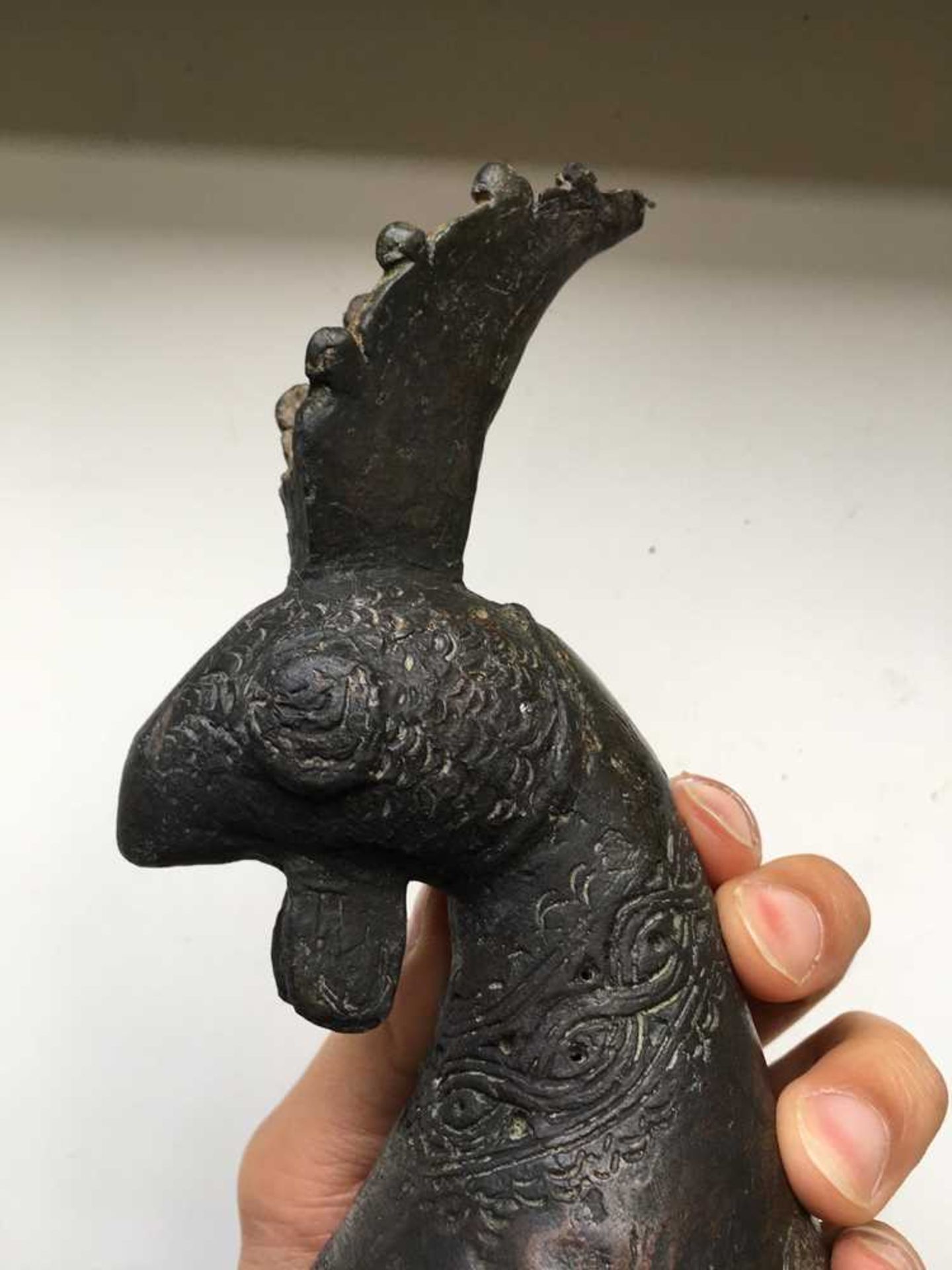 KHORASAN BRONZE INCENSE BURNER IN THE FORM OF A COCKEREL PERSIA, 12TH CENTURY - Image 6 of 14