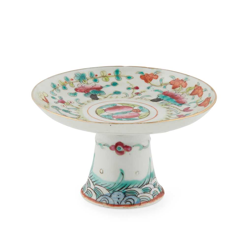 FAMILLE ROSE STEM DISH LATE QING DYNASTY-REPUBLIC PERIOD, 19TH-20TH CENTURY