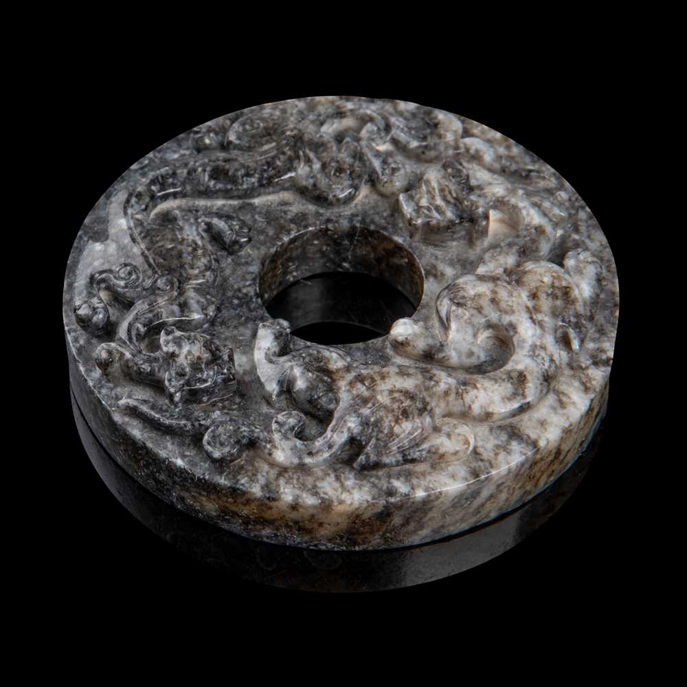 GREYISH JADE 'BI' DISC QING DYNASTY, 19TH CENTURY