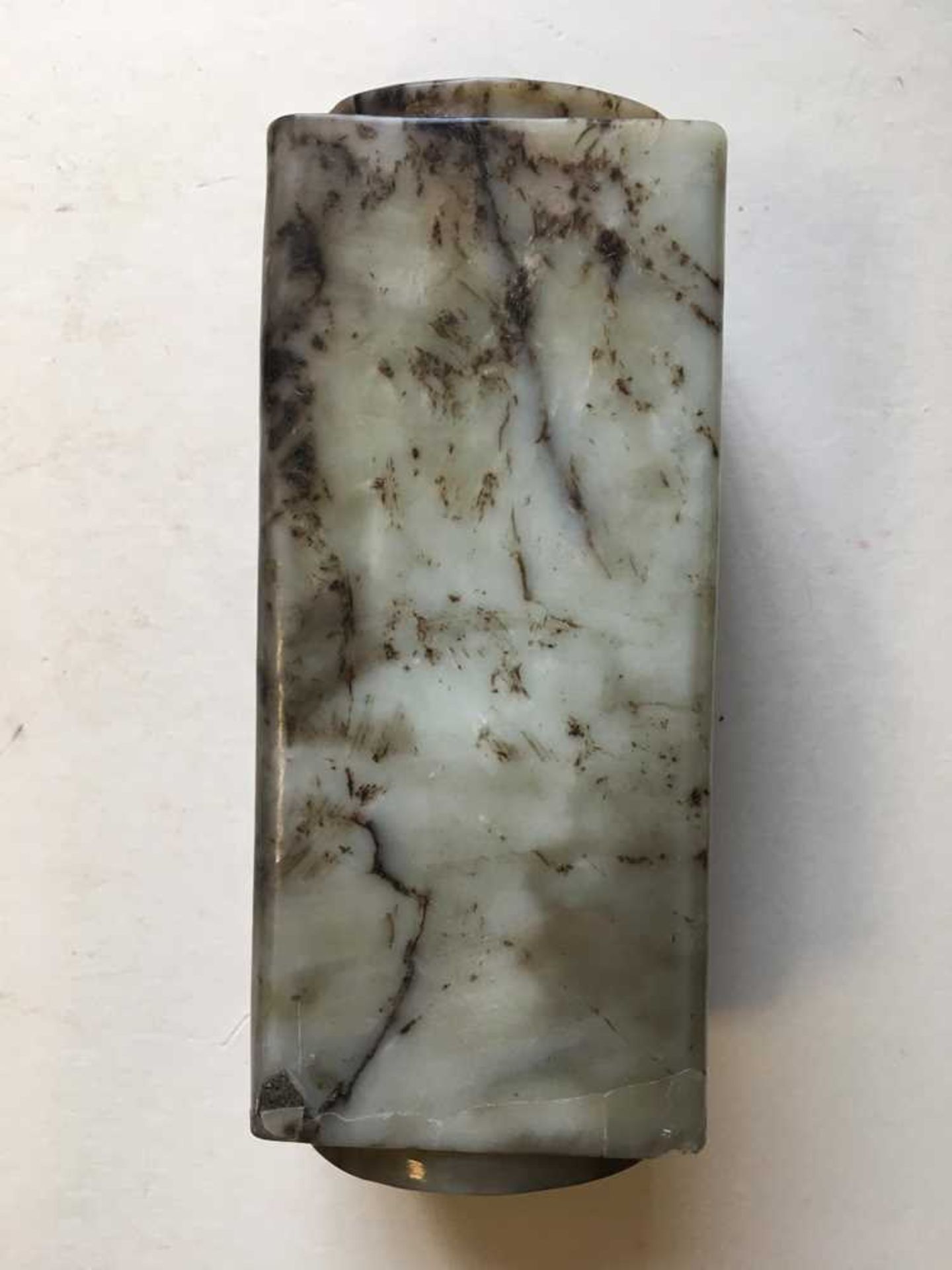 GREY AND RUSSET JADE CONG - Image 5 of 17
