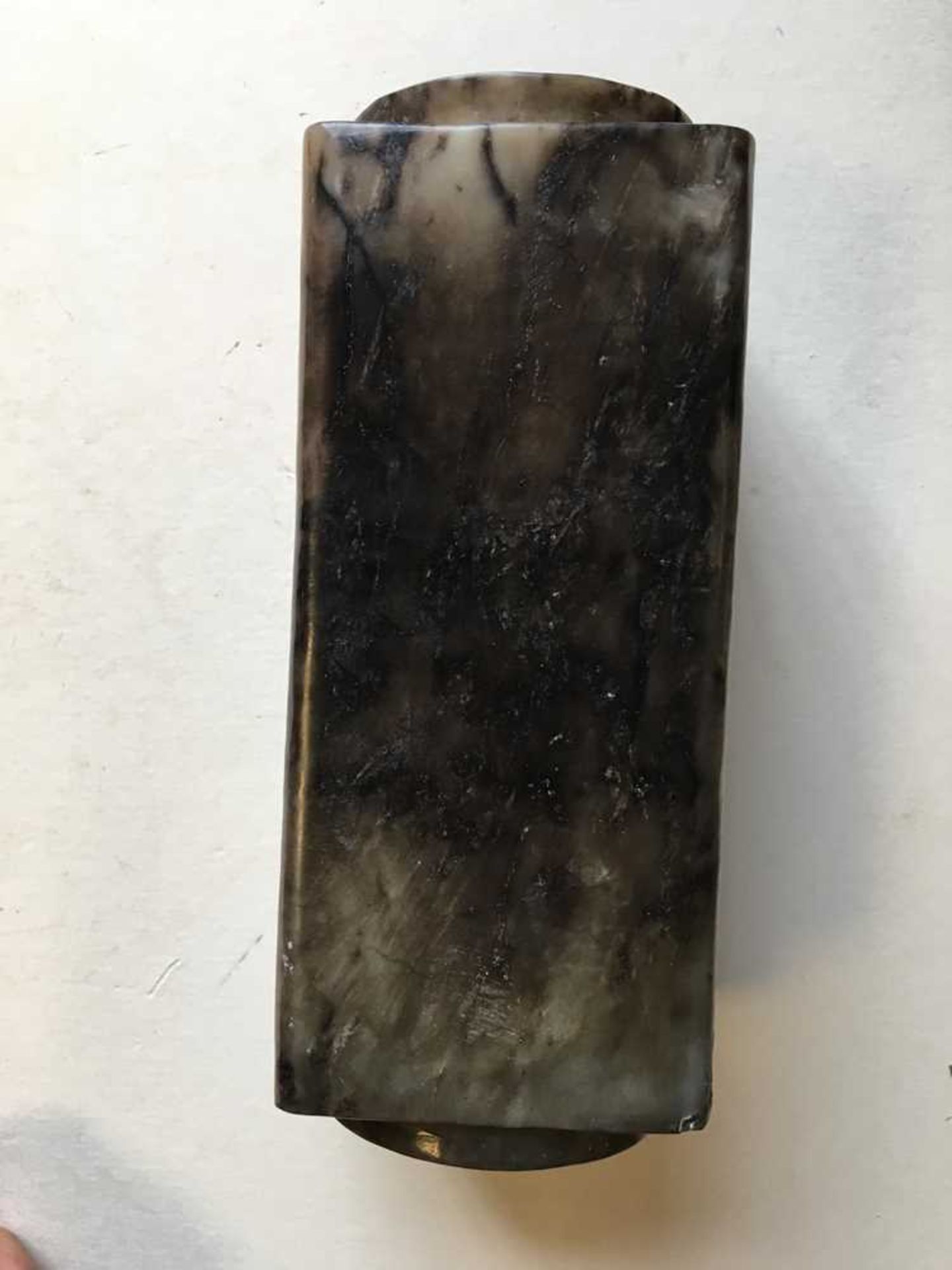 GREY AND RUSSET JADE CONG - Image 8 of 17