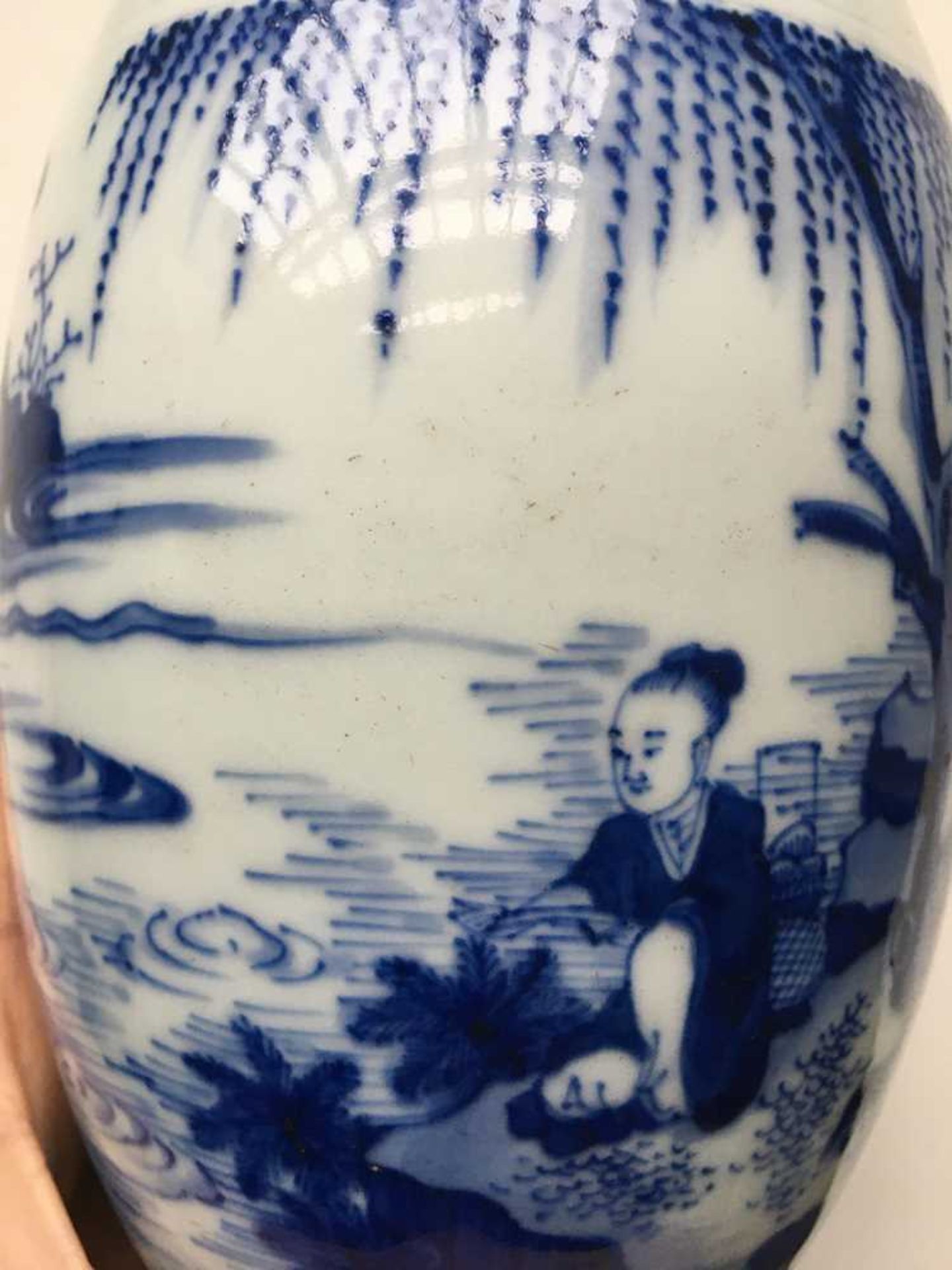 BLUE AND WHITE BALUSTER VASE TRANSITIONAL STYLE - Image 11 of 15