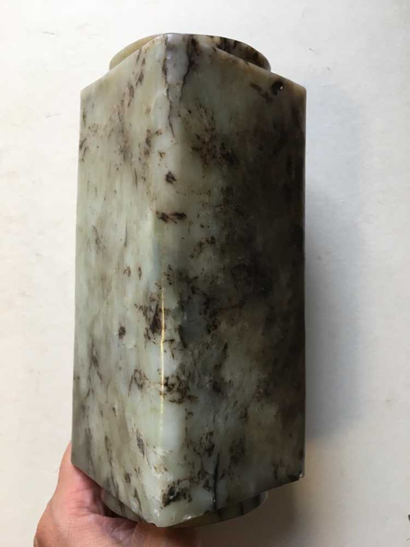GREY AND RUSSET JADE CONG - Image 3 of 17