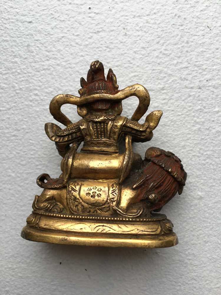 SMALL GILT BRONZE FIGURE OF VAISHRAVANA QING DYNASTY, 19TH CENTURY - Image 4 of 11