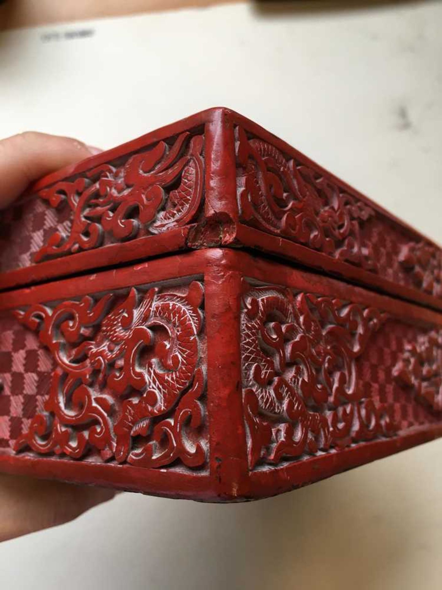 CARVED CINNABAR LACQUER RECTANGULAR BOX AND COVER QING DYNASTY, 19TH CENTURY - Image 12 of 16