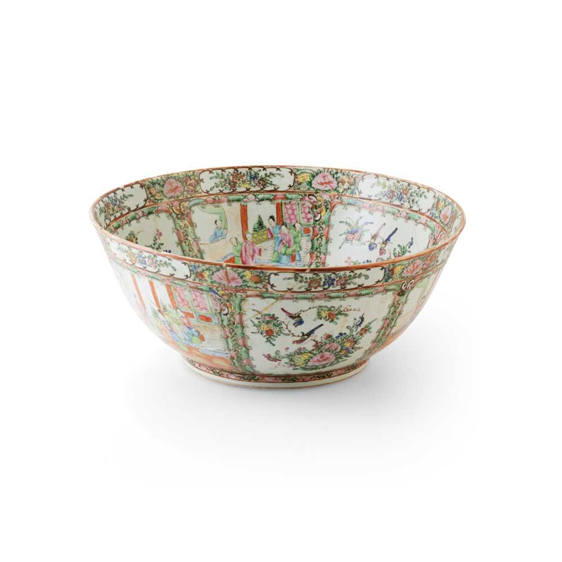 (A PRIVATE ENGLISH COLLECTION, LOT 117-125) CANTON FAMILLE ROSE PUNCH BOWL QING DYNASTY, 19TH CENTUR