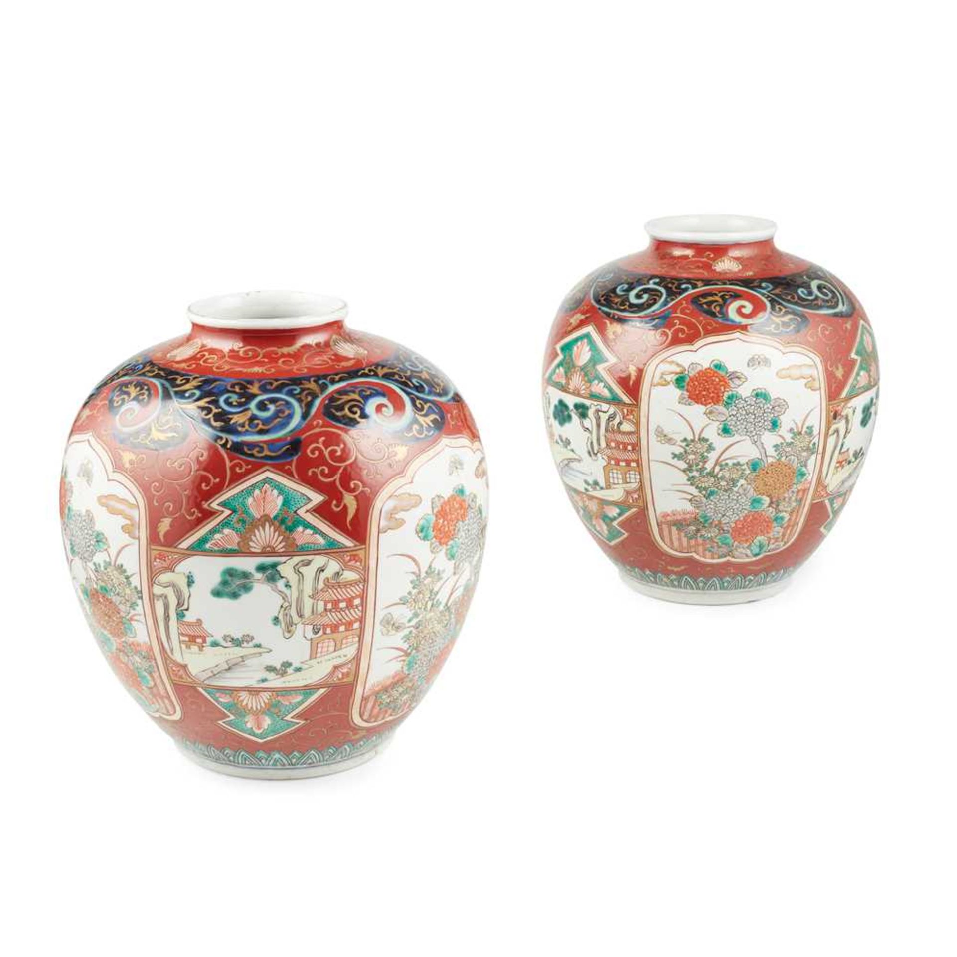 PAIR OF IMARI VASES MEIJI PERIOD OR LATER