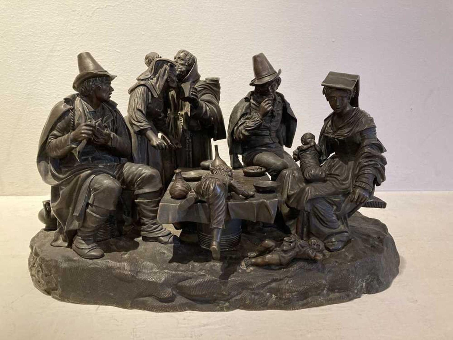 A LARGE CONTINENTAL BRONZE GENRE SCENE FIGURE GROUP 19TH CENTURY - Image 27 of 27